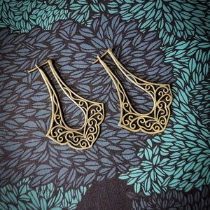 Artisan crafted Butterfly Brass drop earrings